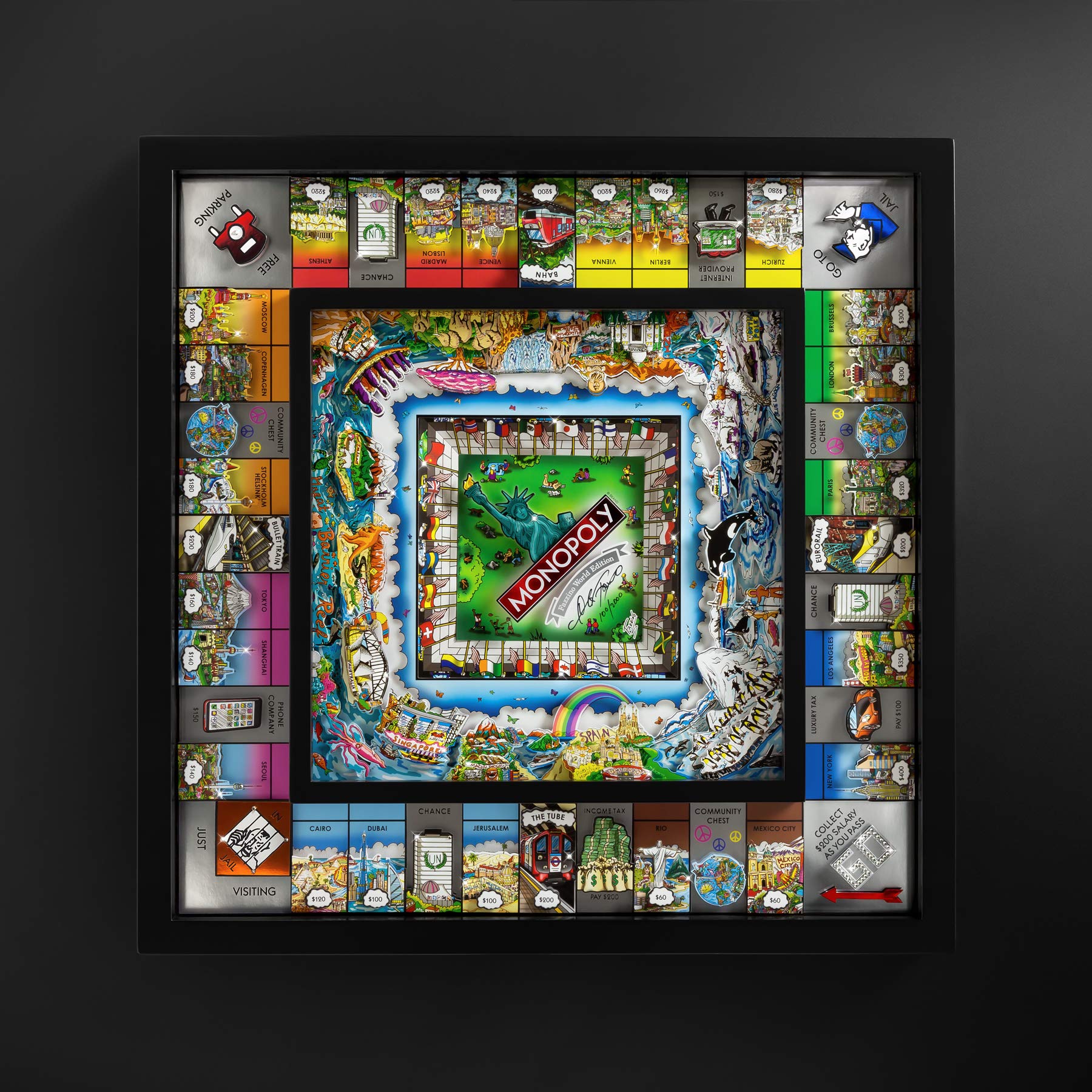 Amazon.com: Monopoly World Edition by Charles Fazzino : Toys & Games